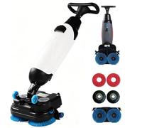 Lavasciuga per Pavimenti Duri con Batteria al Litio, Doppia Spazzola Motorizzata, Design Ergonomico e Compatto, Per Casa Ristorante Hotel Ufficio e Magazzino(White)