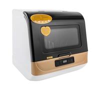 Lavastoviglie da tavolo, mini lavastoviglie per 4-6 set (12-20 stoviglie), 3 programmi Piccola lavastoviglie per appartamenti, dormitori, roulotte (oro)
