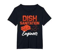 Lavastoviglie Divertente lavastoviglie Maglietta, Donna Plus-Size, Nero, 5X