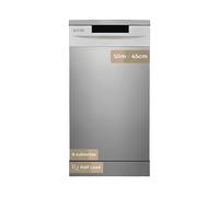 LAVASTOVIGLIE EVVO D1 Slim, 49 dB, coperti: 9, Programmi 5, Dimensioni: L 45,0 cm, A 85,0 cm, P 61,0 cm, Rumorosità, Consumo di acqua 9 l, Argento, Bianco