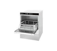 HENDI Lavastoviglie industriale, per cestelli 40x40 cm, con comando elettromeccanico, macchina lavapiatti lavabicchieri lavatazze, 230V, 2800W, 470x510x(H)710mm, acciaio inossidabile
