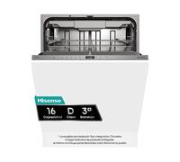 Lavastoviglie Incasso HISENSE HV16D5, Programmi 6, Dimensioni: L 60,0 cm, A 82,0 cm, P 56,0 cm, Rumorosità 44 dB(A), Consumo di acqua 11 l, Bianco