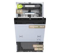 Lavastoviglie Integrabile 45 cm EVVO Di.4 Slim - Lavastoviglie Piccolo 11 Posate, 8 programmi, Apertura automatica della porta, Lavastoviglie a pannello con mezzo carico e avvio differito