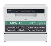 LAVASTOVIGLIE Libera installazione (FS) CANDY CP 6E51LW, Programmi 5, Dimensioni: L 55 cm, A 44,3 P 50,1 Rumorosità 51 dB(A), Consumo di acqua 6,5 l, Bianco