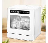 Lavastoviglie Portatile da Piano con Serbatoio Integrato 5L & Adattatore Rubinetto, 3 Programmi, Asciugatura ad Aria, per Appartamenti, Camper, Dormitori, Piccole Cucine, Senza White 8-person Premium