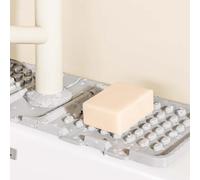 Lavastoviglie Tappetino di scarico per rubinetto da cucina, ritenzione idrica, può essere tagliato con bordo stretto, a prova di assorbente, in silicone, grande scolapiatti (grigio, 41, 5 x 14, 5 cm)