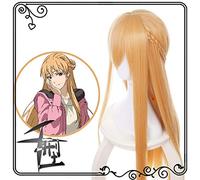 L'avatar del re Parrucca Cosplay Bionda dorata Capelli lisci lunghi Capelli sintetici Festa in costume di Halloween Gioca parrucche per Wome KUQX8623