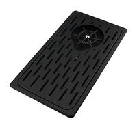 Lavatazzine, lavabicchieri con vaschetta raccogligocce, lavabottiglie ad alta pressione in acciaio inossidabile, risciacquo rotante a 360 gradi, per bar caffetteria (nero 42,5x23x3 cm)
