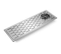 Lavatazzine, lavabicchieri con vaschetta raccogligocce, lavabottiglie ad alta pressione in acciaio inossidabile, risciacquo rotante a 360 gradi, per bar caffetteria (Argento 65,5x21,5x3cm11)
