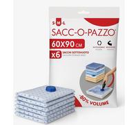 Lavatelli 6 Sacchetti Sottovuoto Salvaspazio 60x90cm per Piumoni Coperte e