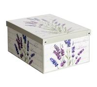 Scatola per armadio in cartone, con coperchio al profumo di Lavanda, organizer per vestiti e biancheria, per cambio stagione o per confezione regalo, Grande, 39x50x24 cm