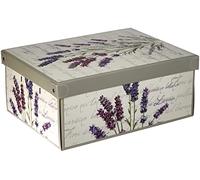 Lavatelli Scatola per armadio in cartone, con coperchio al profumo di Lavanda, organizer per vestiti e biancheria, per cambio stagione o per confezione regalo, Media, 32x42x17,5 cm