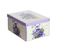 Lavatelli Scatola per armadio in cartone, con coperchio, profumo di Violette, organizer per vestiti e biancheria, per cambio stagione o per confezione regalo, Grande, 39x50x24 cm
