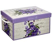 Lavatelli Scatola per armadio in cartone, con coperchio, profumo di Violette, organizer per vestiti e biancheria, per cambio stagione o per confezione regalo, Piccola, 25x35x17,5 cm