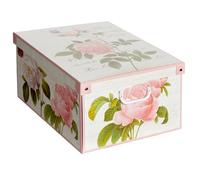 Lavatelli Scatola per armadio in cartone, organizer per vestiti e biancheria, per cambio stagione o per confezione regalo, con coperchio, Grande, Rose 39x50x24 cm