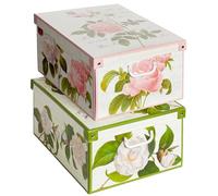 Lavatelli Set 2 pezzi Scatole armadio in cartone, organizer per vestiti e biancheria, per cambio stagione, Mix6, 49x40xh24 cm