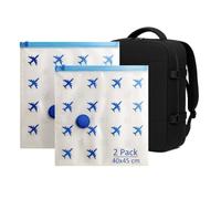 Lavatelli - Set 2 Sacchetti Sottovuoto da Viaggio 40x45 cm, Compatibili con Zaino Ryanair 40x30x20 e Bagaglio a Mano, Sacchi Salvaspazio con Valvola Universale, Accessorio Travel per Voli Low Cost