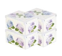 Lavatelli Set 4 Scatole per Armadio Ortensie Piccola 25x35x17,5 cm