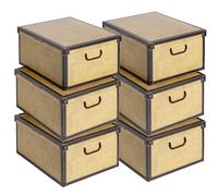 Set 6 Scatole Armadio Portaoggetti con Coperchio - Organizer Cambio Stagione in Cartone 40x50x25 cm Tapirus - Made in Italy, Resistenti, Eleganti, Facili da Montare, con Maniglie