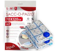 Lavatelli Set di 2 Sacchetti Coperte, salvaspazio, Buste sottovuoto Vestiti, No Muffa e Acari, Misura, Piumoni Set 2 cm 70x120 Sacc, POLITENE, Bianco, 70x120 cm Piumini, 2 unità