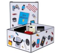 Lavatelli Tech Organizer, Scatola Porta Oggetti per Accessori Elettronica e Gadget 42x32x17,5 cm, Contenitore con Coperchio, Vassoio, Divisori Regolabili, Idea Regalo per Appassionati e Collezionisti