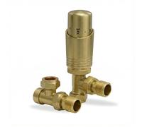 LavaTherm Valvola termostatica per termosifone, con angolo di 15 mm, valvola termostatica per riscaldamento centralizzato, in ottone di alta qualità, ricambio TRV e detentore, ottone spazzolato