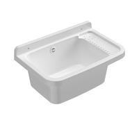 Lavatoio 50x35x24 cm Pilozzo a Parete in Resina Bianco