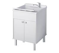 LAVATOIO CON MOBILE IN PVC COLORE BIANCO 60X50 CM MOD. GARDEN