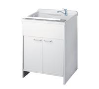 LAVATOIO CON MOBILE IN PVC COLORE BIANCO 60X60 CM MOD. GARDEN