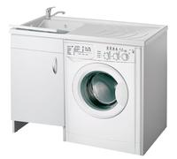 Mobile Copri Lavatrice e Lavatoio 109 x 60 Bianco Vasca Destra da Interno