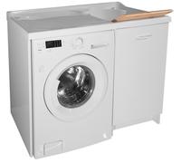Lavatoio e Coprilavatrice 109x60x89cm Asse in Legno Montegrappa Edilla Bianco