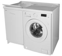 Lavatoio e Coprilavatrice 109x60x89cm Asse in Termoplastico Montegrappa Edilla Bianco Sinistro con Cesto