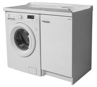 Lavatoio e Coprilavatrice 109x60x89cm Asse in Termoplastico Montegrappa Marella Bianco Destro con Cesto