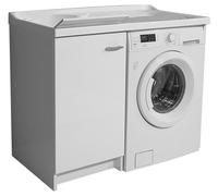 Lavatoio e Coprilavatrice 109x60x89cm Asse in Termoplastico Montegrappa Marella Bianco Sinistro con Cesto