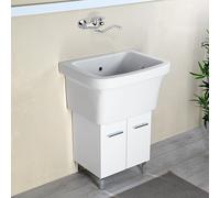 Lavatoio in ceramica 60x50 pilozzo lavanderia da esterno o interno con mobile