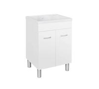 LAVATOIO IN NOBILITATO CON VASCA IN ABS cm 60 x 60 Altezza 90 Bianco Opaco