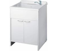 Lavatoio Lavapanni Resina Doppia Anta 60x50 Altezza 85 Cm Con Mobile In Pvc CR