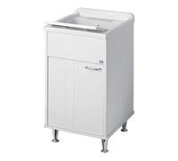 Lavatoio Mobile Bagno Idrorepellente 45x50x84 cm con Piedini Regolabili Negrari