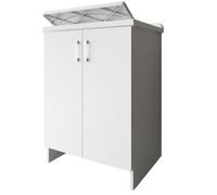 Negrari Lavatoio Lavapanni in Nobilitato, Vasca resistente agli acidi, Kit di scarico incluso, Interno e Esterno, L60 x P50 x H85 cm, Bianco