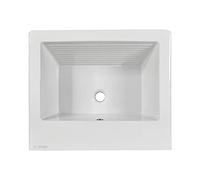 LAVATOIO PILOZZO CERAMICA 60 x 51 C/STRIZZATOIO PER TOP O MOBILE DA INCASSO O INSTALLAZIONE SOSPESA O STAFFE ANCHE IN ESTERNO INCLUSO DI PILETTA IN ACCIAIO E SIFONE