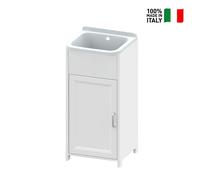 Lavatoio Resina Bianco 40x40 cm Salvaspazio Resistente per Esterno