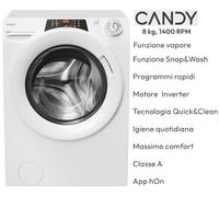 Candy RapidÓ RO 1486DWMCT/1-S lavatrice Caricamento frontale 8 kg 1400 Giri/min Bianco