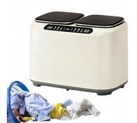 Lavatrice a Doppio Cestello, Lavatrice Portatile da 7L e Macchina per Asciugatura a Centrifuga con Controllo Touch LED per Appartamenti, Dormitori e Campeggio