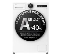 LG Lavatrice 11kg Next AI DD™ Serie X7 Classe A-40% 1400 giri, Easy Circle Control, Wi-Fi, AI Wash, Vapore, TurboWash White - F4X7011TWB Essence White (Glossy)