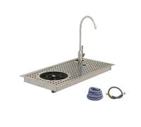 Lavatrice automatica ad alta pressione in acciaio inox 304 con scarico, vassoio antigoccia e rubinetto, 43 x 22 cm