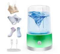 Lavatrice biancheria intima, mini lavatrice portatile, mini lavatrici migliorate, lavatrice wireless ricaricabile, portabiancheria per reggiseni, biancheria intima, calzini (verde)