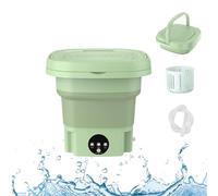 Lavatrice Campeggio, 8L Lavatrice Pieghevole Portatile con Turbina a Ultrasuoni,Touch Screen Lavatrice Piccola per Appartamento,Dormitorio,Campeggio,Camper,Green