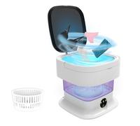 Lavatrice da campeggio, 15 l, 2 kg, mini lavatrice 2 in 1, con centrifuga, pulizia profonda di vestiti e biancheria intima, portatile, per dormitori, camper, appartamenti, biancheria da viaggio, viola
