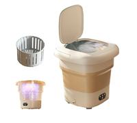 Lavatrice Da Campeggio Capacità Di 9L Pieghevole Portatile Lavatrice Da Viaggio 31x31x31.5cm Per Bambini, Viaggi, Camper Lavanderia Pulizia Profonda(Khaki)