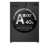 LG Lavatrice 13kg Next AI DD™ Serie X7 Classe A-40% 1400 giri, Easy Circle Control, Wi-Fi, AI Wash, Vapore, TurboWash Black - F4X7013TBB Matte Black